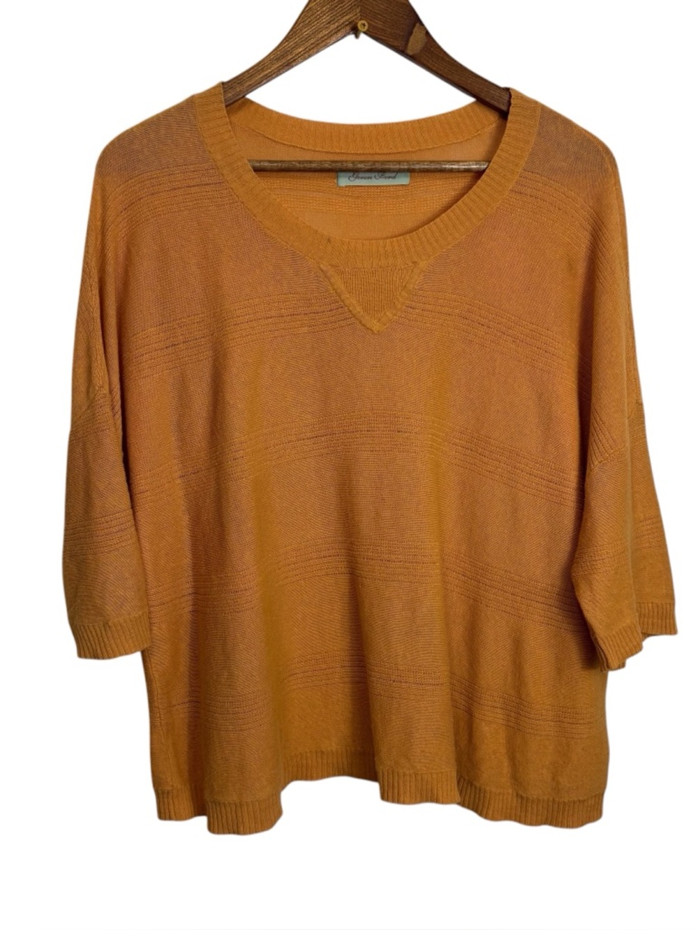 Geren Ford Lightweight Women's Knit Sweater - Burnt‎ Orange XS/S Linen Blend